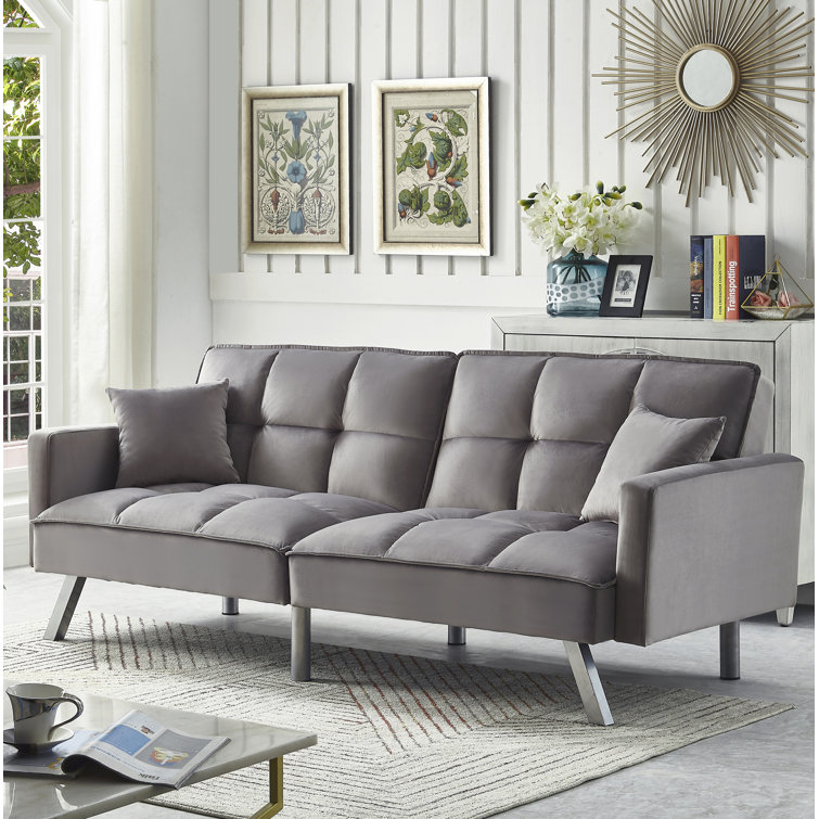 Orren Ellis Syliva 80" Square Arm Sleeper Sofa Bed & Reviews Wayfair